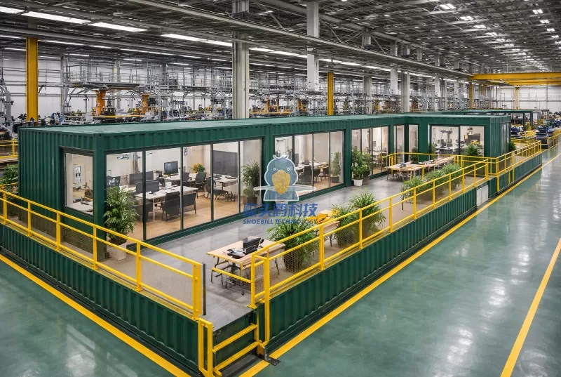 कन्टेनर कार्यालय क्षेत्र योजना र साइटमा व्यवस्थापनको एकीकृत नवीनता